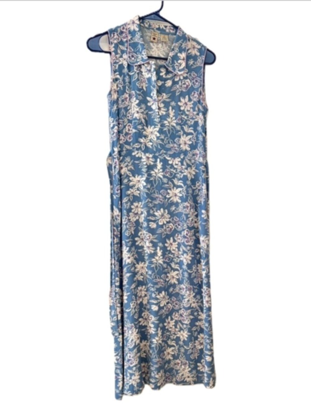 Vintage American Eagle Maxi dress sleeveless collared with belt